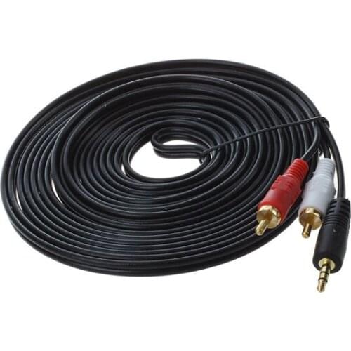 Top Deals 5m jack Cinch AUX audio cable 3.5mm jack on 2 * RCA RCA plug