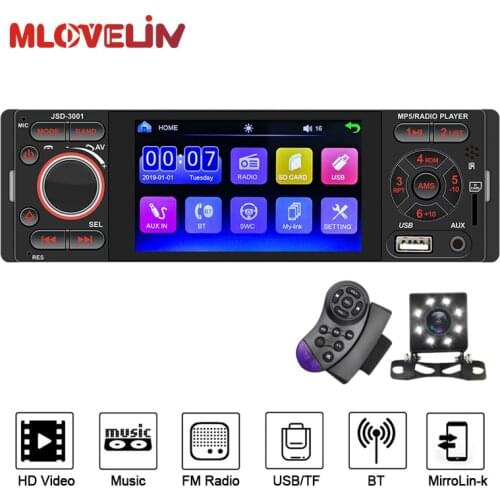 MLOVELIN 1Din Touch screen Car Radio Stereo FM Aux Input Receiver SD USB Car MP3 USB Multimedia Autoradio Player