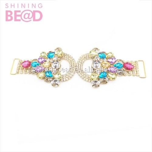 FREE SHIPPING!New style gold plated crystal bikini connector for swimming wear jewelry buckle
