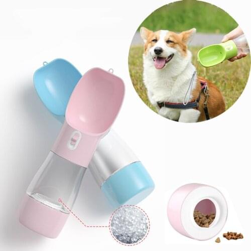 Pet Cat Dog Food Water Bottle Feeder Drinking Bowl Dispenser With Food Container Leak Proof Lock Food Grade Material