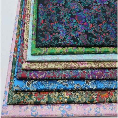 CF585 1Meter 9Colors Chinese Silk Florals Jacquard Brocade Fabric Chinese Style Qipao Tang Suit Fabric Seat Cushion Cloth
