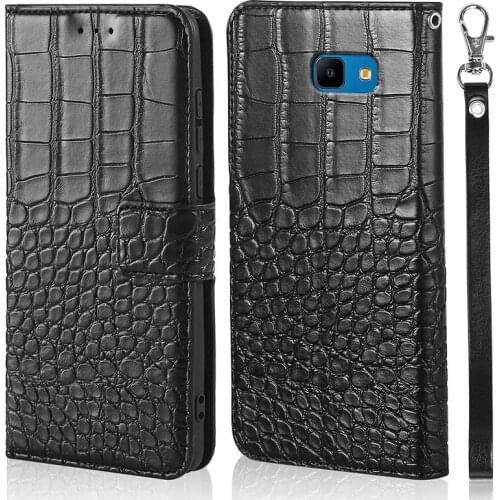 DOERXLON Retro PU Leather Flip Case For Samsung Galaxy J4 Core Case J410 J410F 6.0 Magnet crocodile grain Cover Case