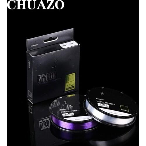 CHUAZO 100M Purple Transparent Color Single Fishing Line 0.11mm-0.45mm Nylon Japanese Ocean Boat Fishing Carp Fishing Line