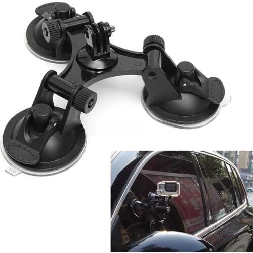 Car Suction Cup Glass Holder Triangle Low angle + 1/4" tripod Adapter Mount for Gopro 9 8 7 6 5 4 SJCAM Xiaomi Yi 4K Accessories