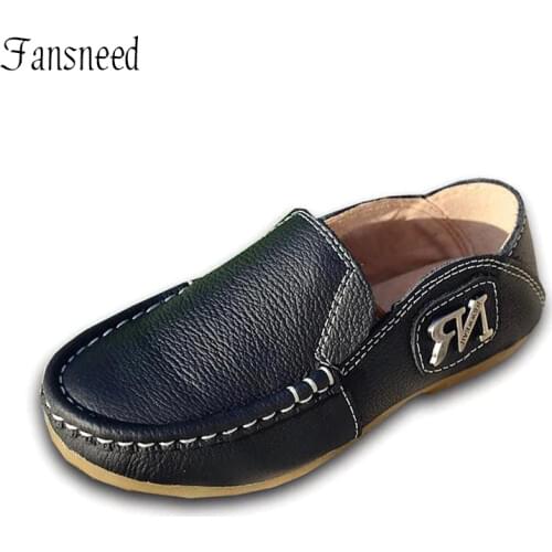 Childrens shoes boys genuine leather Peas casual shoes spring and autumn England models new leather shoes size 21-35