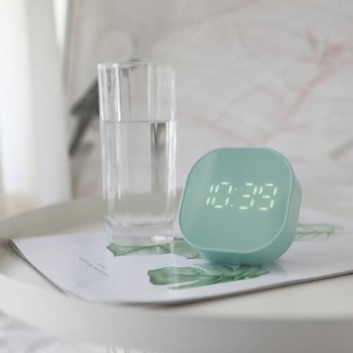 LED Square Alarm Clock Voice Control Electronic Desktop Powered Clocks Magnetic Wall Clock Luminous Table Watch Home Decoration
