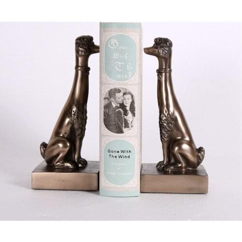 The European retro dog model bookends decor Home Furnishing decoration Office study garnish housewarming gift