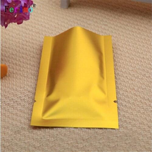 Ferimo 100pcs 10*15cm gold dummy aluminum-flat pocket aluminum-plated foil bag pharmaceutical coffee tea storage bags