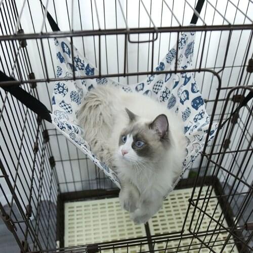 Fine four seasons canvas cat cage hammock plus velvet hanging cat hammock length adjustable pet cat hanging nest swing cat nest