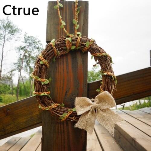 1pc Natural Vintage Rattan Circle Stem Branch Ring Christmas Decoration Photography Props rustic wedding centerpieces