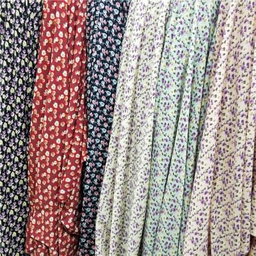 Floral Print Flower All-match Fabric Korean Ornament Headscarf House Set Handmade Decorative Fabric Half-Meter Price