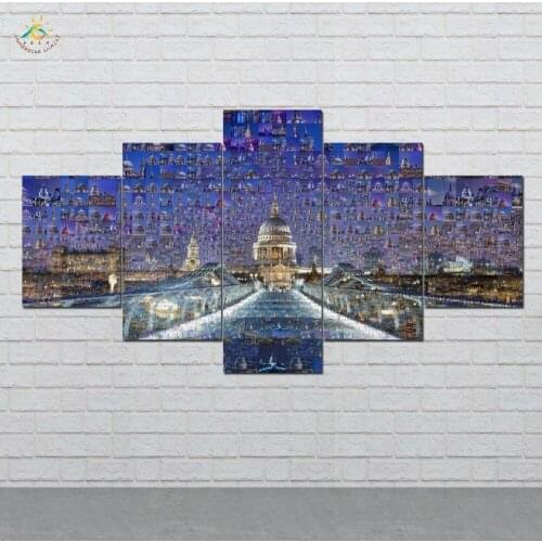 London Travel Modern Canvas Art Prints Poster Wall Painting Home Decoration Artwork Wall Art Pictures for Bedroom 5 PIECES