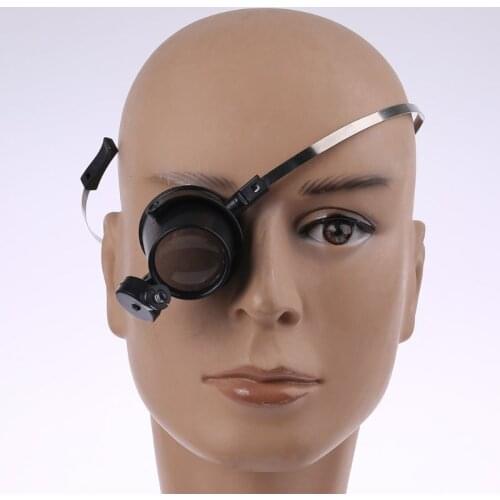 Top LED Lighted 15X Eye-Loupe Hands-Free Head Band Magnifier Watchmakers Drop Ship