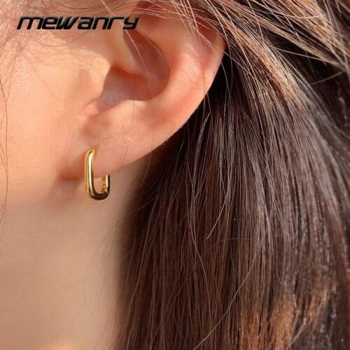 Mewanry 925 Sterling Silver Hoop Earrings for Women Trend Elegant Simple Circle Ear Buckle Party Jewelry Birthday Gift Wholesale