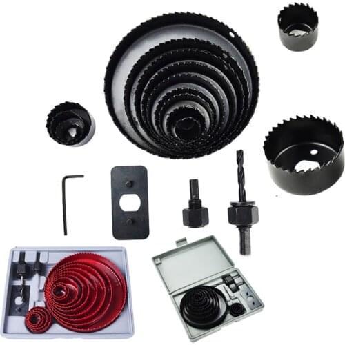 DIY Hole Saw Bit Cutting Set Kit Wood Sheet Metal Alloy Circular Round Case Wood Drill Bit Set Thin Metal Cutter Core Drill Bit