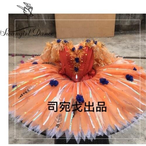 Girls Flower Fairy Professional Ballet Tutu Girls Competition Ballet Costumes For YAGP Classical Pancake Tutu BT4036