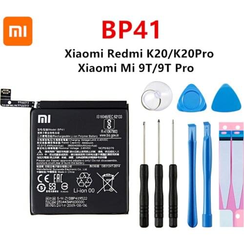 Xiao mi 100% Orginal BP41 4000mAh Battery For Xiaomi Redmi K20 K20 Pro / Xiaomi Mi 9T T9 Pro BP41 Replacement Batteries +Tools