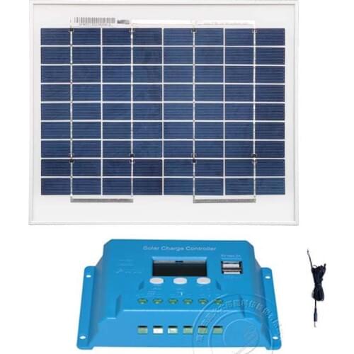 Panel Solar Portatil 12v 10w Car Battery Charger Charge Controller 12v/24v 10A Camping Caravan Car Autocaravana Caravana