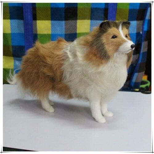 Plastic&fur shepherd dog hard model large 35x24cm standing dog prop craft home decoration toy gift w0305