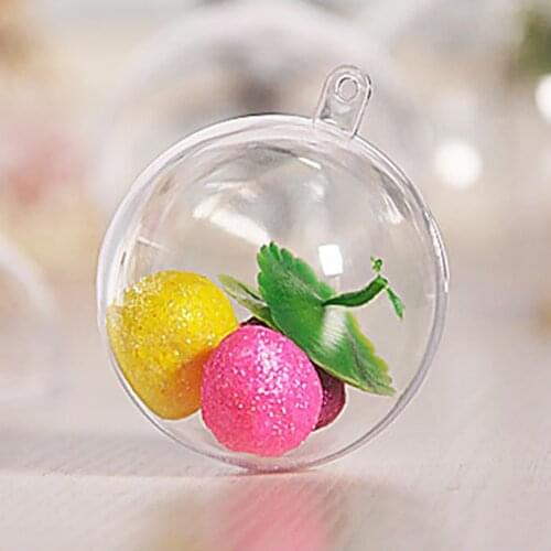Clear Plastic Craft Ball Acrylic Transparent Hollow Sphere Hanging Decor Bauble Christmas Decoration Baubles Gift