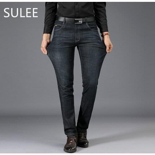 2021 Brand Regular Mid Softener Straight Mid weight Full Length Black High Quality Fabric Pockets Jeans
