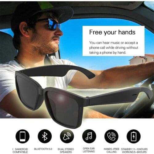 ILEPO Smart Glasses Bluetooth Headphone Wireless Earphone Sunglasses Intelligent Anti Blue-ray Sports Driving Goggles Sunglasses