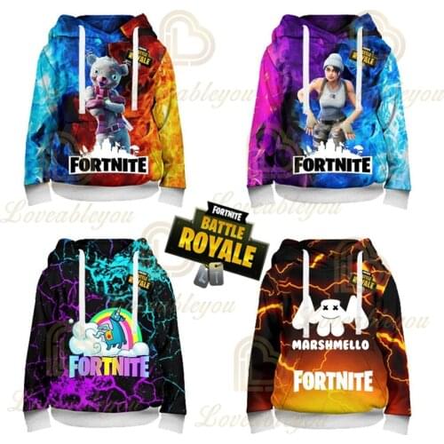 Battle Royale Hoodie Fortnite Sudaderas Victory Cartoon Tops Teen Clothes Kids Hero Game Spike 3D Boys Girls Sweatshirt
