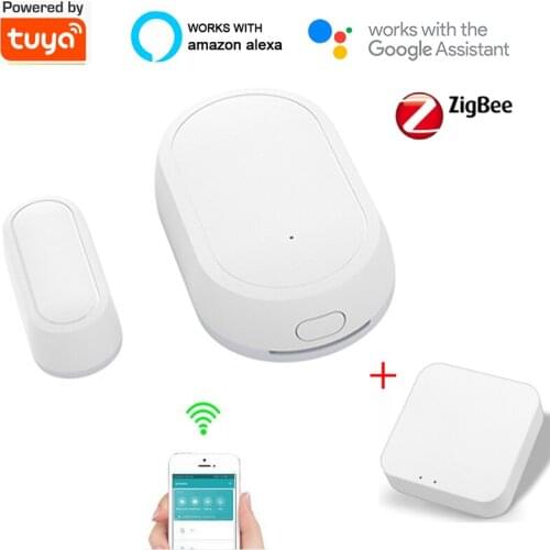 Tuya ZigBee Smart Window Door Gate Sensor Detector Smart Life Tuya App Smart Home Security Alarm System