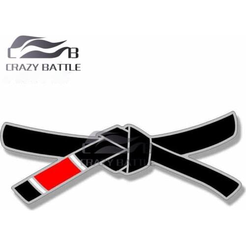 Crazy Battle 13 x 5.2cm Jiu Jitsu Black Belt Shaped Waterproof Decal Graffiti Stickers Vinyl Material Occlusion Scratch Graphics