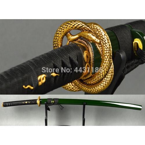 High Quality Snake Theme TSUBA-Kashira-Fuchi-Menuki Katana Japanese Samurai Sword DIY Copper Fitting