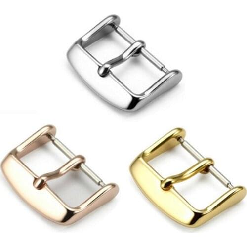 10mm 12mm 14mm 16mm 18mm 20mm 22mm Stainless Steel Watchband Pin Buckle Silver Gold Leather Watch Band Strap Clasp