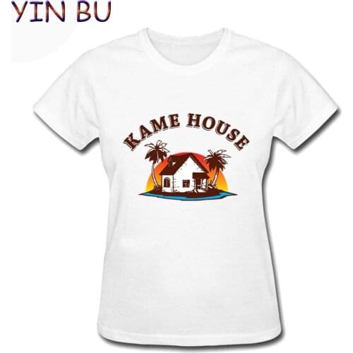 Women Master Roshi Kame House T Shirt Z Harajuku Japanese Anime White Hawaii Beach Sunset Landscape T Shirts Black