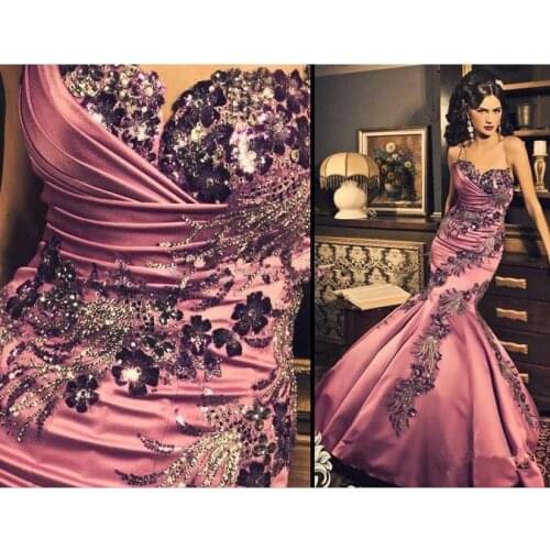 Free shipping 2013 maxi dresses long Formal vestidos formales Evening Strapless Applique Flower Satin Corset Vintage Prom Gown