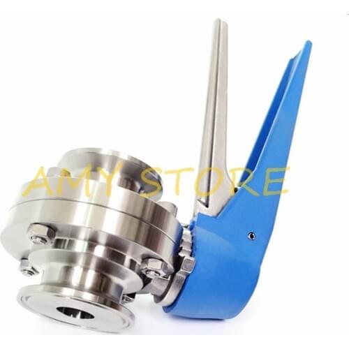 1-1/2" 38mm SS304 Stainless Steel Sanitary 1.5" Tri Clamp Butterfly Valve Squeeze Trigger Quick Connection Coupling