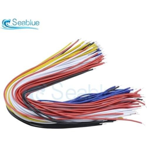 100Pcs Double Head PCB Solder Cable 20CM Breadboard Fly Jumper Wire Cable Tin Conductor 5 Color