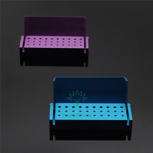 2pcs Dentist Autoclavable FG RA Bur Burs Holder Block Case Alumimum