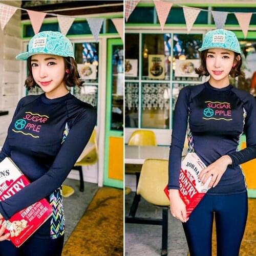 2017 Patchwork Sexy Bathing Suit Women 3-Piece Suits Sport Tankini Swimsuit Bikinis Swimwear Long Sleeve Bikinis Set Beach Wear