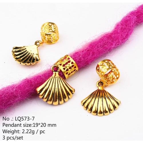 3/5pcs Metal African Hair Rings Beads Cuffs Tubes Charms Dreadlock Dread Hair Braids Jewelry Decoration Accessories Gold Silver