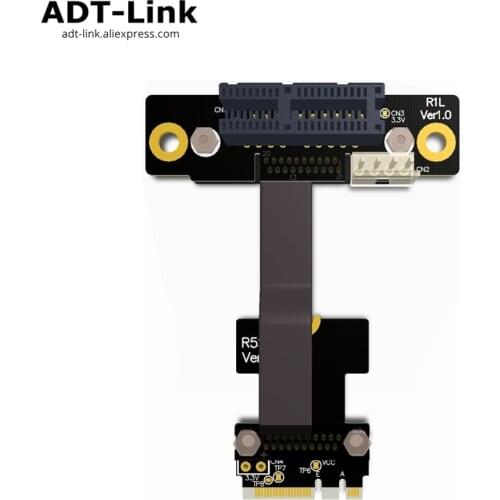Elbow M.2 wifi Key A E A+E To PCIe 1x Riser Extender Adapter Card Gen 3.0 Cable Key A.E m2 pci-e x1 For PCI-E 1x 2x 4x 8x 16x