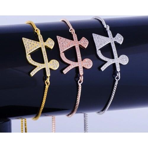 Supplies For Jewelry Cute Zircon Boys & Girls Couple Bracelets Handicraft Copper Micro Pave Square Chain Bracelets Bijoux Gifts