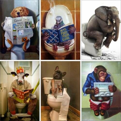 Huacan Diamond Mosaic Embroidery Dog Elephant 5D DIY Diamond Art Painting Animal Needlework Handicraft Home Decoration