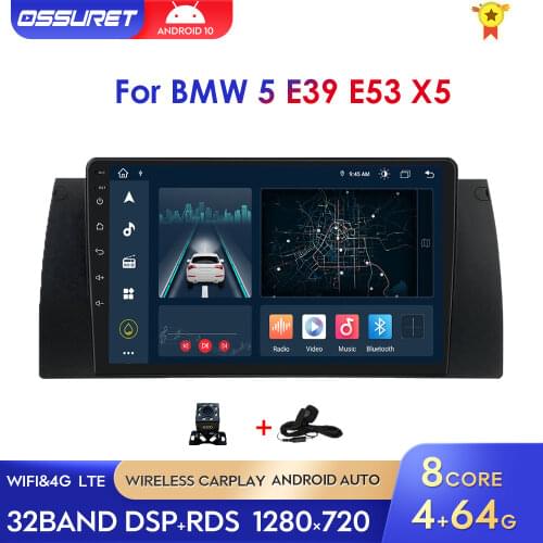 2din Android 10 Car Radio 4 Core for BMW 5 E39 E53 X5 1995-2001 M5 7 E38 2002 2003 2004 2005 2006 Navi GPS 4G Multimedia Player