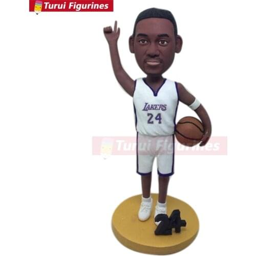 Basketball Personalized Figurine sport Boyfriend Gift Lakers Bobble Head Clay Figurine Lakers Christmas Gift Boyfriend Christma