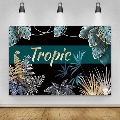 Newborn Baby Shower Jungle Party Photography Backdrops Tropical Forest Green Leaves Animals Safari Birthday Photo Backgrounds