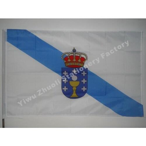 Galicia Flag 150X90cm (3x5FT) 120g 100D Polyester Double Stitched High Quality Free Shipping Spain Autonomous Regions