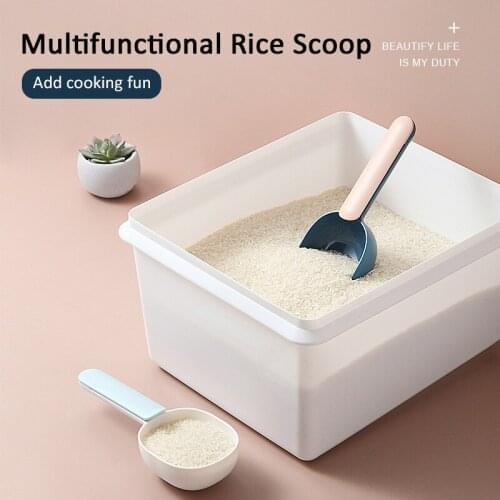 Hot Whole Grains Rice Shovel ABS Multi-Color Flour Spoon With Clip Home Kitchen Large Capacity Rice Spoon Kitchen Gadgets