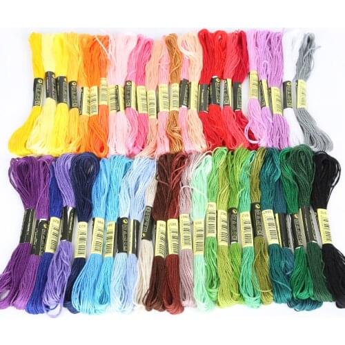 Hot Sale 50-100pcs/lot Mixcolor 7.5m/pcs Cross Stitch Cotton Embroidery Thread For DIY Handmade Accessories