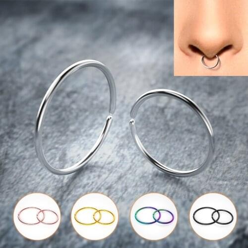 Simple Nose Ring Titanium Steel Nostril Punching Navel Ring Ear Hole Nipple Perforation Body Decoration Jewelry Lady Gift