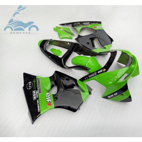 Motorcycle fairings kit for KAWASAKI Ninja ZX6R 1998 1999 ABS plastic sports fairing kits ZX 6R ZX636 98 99 green black parts