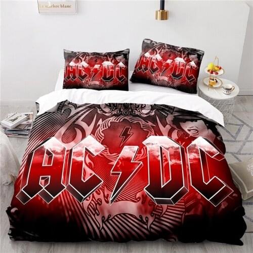 Australia AC DC Music Brand Bedding Set Printed Duvet Cover Set with Pillowcases Twin Full Queen King Size Dropshipping 2/3pcs